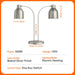 Food Heat Lamp, 500W Commercial Food Warmer Lamp, Rapid & Stable Heating 2-Head Electric Heat Lamp for Buffet, Parties, Catering, Restaurant, Kitchen, Home (Stainless Steel)
