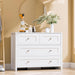 White Four Drawer Dresser With Contemporary Finish