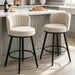 Swivel Bar Stools Set of 2, 28" Seat Height, Modern Design | Upholstered Barstools with Back and Footrest, Metal Legs, Suitable for Kitchen Island, Counter, Dining Room