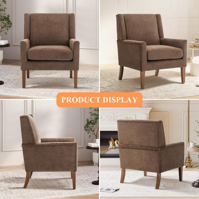 Accent Chairs for Living Room, Mid-Century Wooden Fabric Living Room Chairs, Arm Chair, Side Chairs for Living Room, Bedroom, Reading Nook