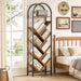 Eight Tier Arched Tree Bookshelf RusticBrown MetalFrame