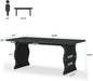 Black Dining Table for 4-6, 63-Inch Rectangular Modern Kitchen Table, Farmhouse Large Kitchen & Dining Room Furniture