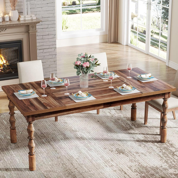 SixtyTwoInch Farmhouse Dining Table Wood Rectangular Modern