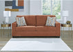 Queen Burnt Orange Contemporary Luxury Sofa Sleeper