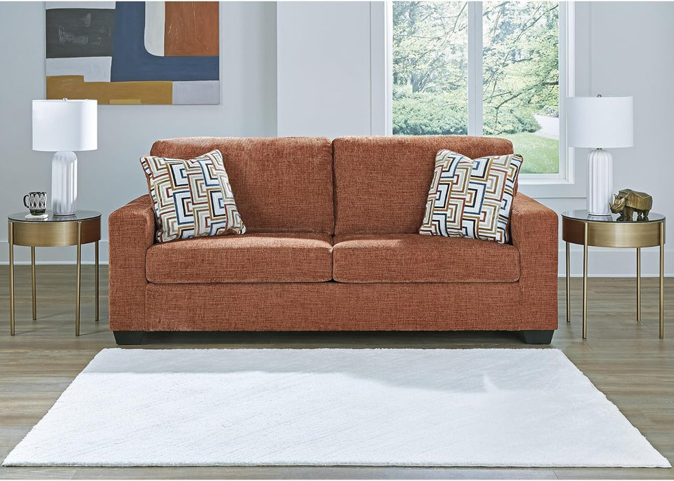 Queen Burnt Orange Contemporary Luxury Sofa Sleeper