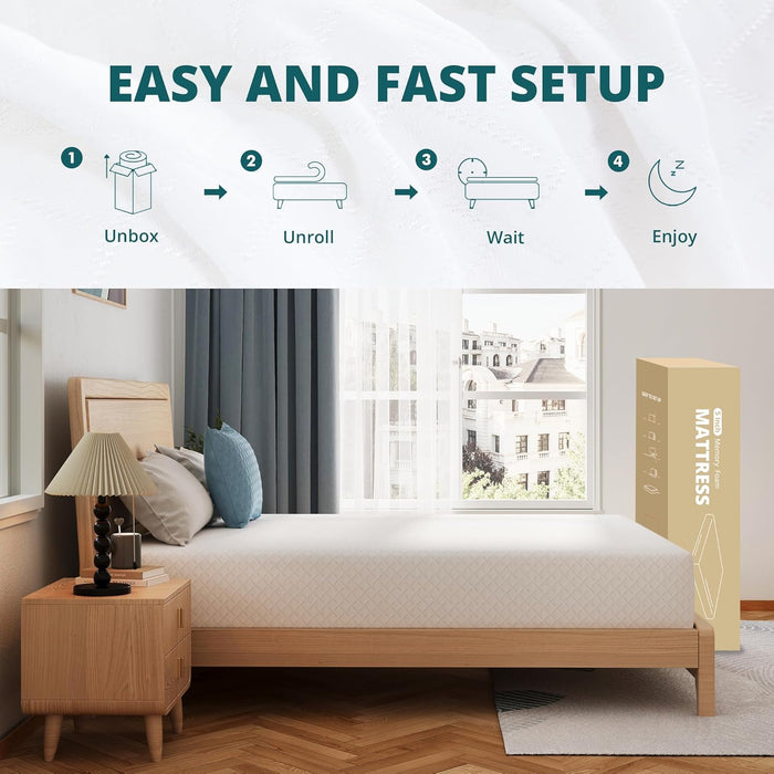 Queen Mattress 10 Inch Green Tea Memory Foam Mattress for Cool Sleep & Pressure Relief, Certipur-Us Certified Medium Mattresses in a Box, 60"×80"×10"