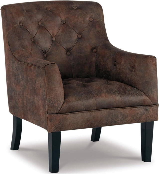 Traditional Upholstered Accent Chair 20.5 Inch Brown