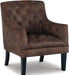 Traditional Upholstered Accent Chair 20.5 Inch Brown