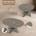 47.24"-63" Extendable round Dining Table for 4-6, Expandable round to Oval Kitchen Dining Table with Hidden Extension Leaf, Storage Shelf, Modern Wood Dining Room Table for Home & Apartment