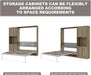 Modern Queen Size Murphy Bed, Hidden Foldable Wall Cabinet Bed Frame with Wood Slat, Space-Saving, No Spring Box Required, 95.85W'', Brown