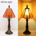 Small Tiffany Style Table Lamp Orange Bark Stained Glass Lamp 14 Inch