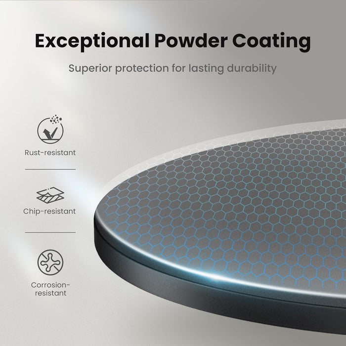 30” round Metal Bistro Table, Outdoor Small End Table for 2-4, All-Weather Modern Dining Side Furniture for Patio, Deck, Yard, Porch, Balcony - Black