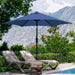 9Ft Outdoor Patio Umbrellas 6 Ribs with Tilt & Crank Patio Umbrella for Patio, Navy Blue