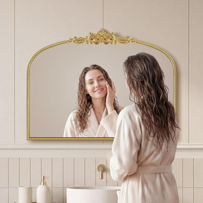 Gold Vintage Mirror 32''X24'' Laurel Leaf Design