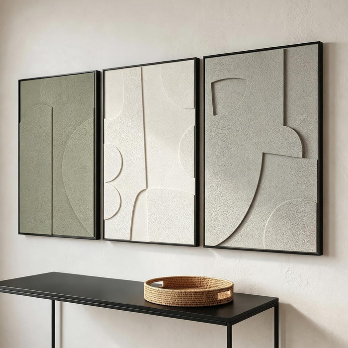 ThreeDimensional Sandstone Wall Art With Black Frame