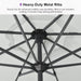10' X 10' Square Patio Umbrella Outdoor Table Umbrella Aluminum Frame Market Umbrella Sun Umbrella with 8 Sturdy Ribs for Garden Deck Lawn Pool White
