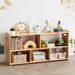 Natural Wooden Montessori Bookshelf Five Compartments