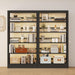 Black Metal Adjustable Bookshelf Five Shelves 71in