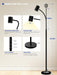 Reading Floor Lamp, 62" Tall LED Floor Lamp, Dimmable Standing Lamp, 7 Brightness & 4 Color Temperature, Adjustable Gooseneck, Touch Control, Task Craft Light for Living Room Bedroom Office,Black