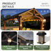 12' X 16' Outdoor Wood Gazebo, Permanent Cedar Wooden Pavilion with Galvanized Steel Hardtop Gable Roof, Heavy Duty Patio Gazebo for Garden, Backyard, Deck, Lawn and Outdoor Living Space