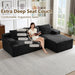NinetySixInch Cloud Corduroy Modular Sectional Sofa Black