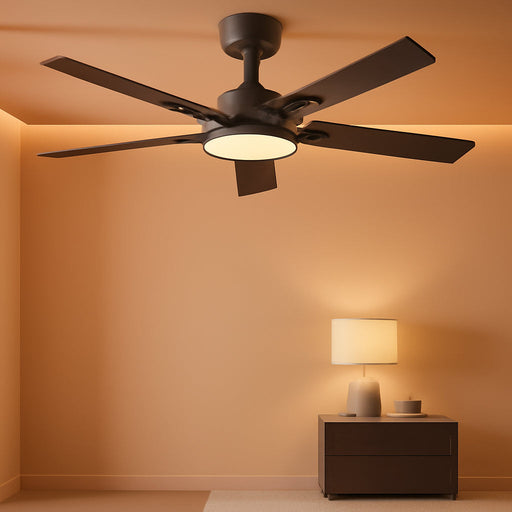 Ceiling Fans with Lights, 52 Inch Black Ceiling Fan with Light and Remote Control, Reversible, 3CCT, Dimmable, Noiseless, Ceiling Fan for Bedroom, Farmhouse, Living Room, Indoor/Outdoor Use