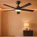 Ceiling Fans with Lights, 52 Inch Black Ceiling Fan with Light and Remote Control, Reversible, 3CCT, Dimmable, Noiseless, Ceiling Fan for Bedroom, Farmhouse, Living Room, Indoor/Outdoor Use