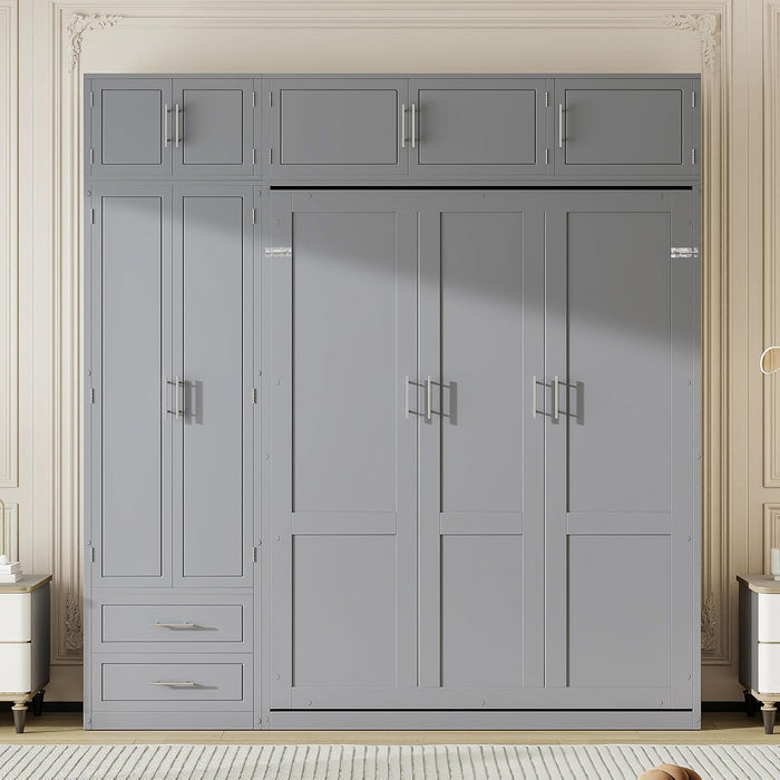 Queen Size Murphy ConvertiblePlatformBed GrayFinish