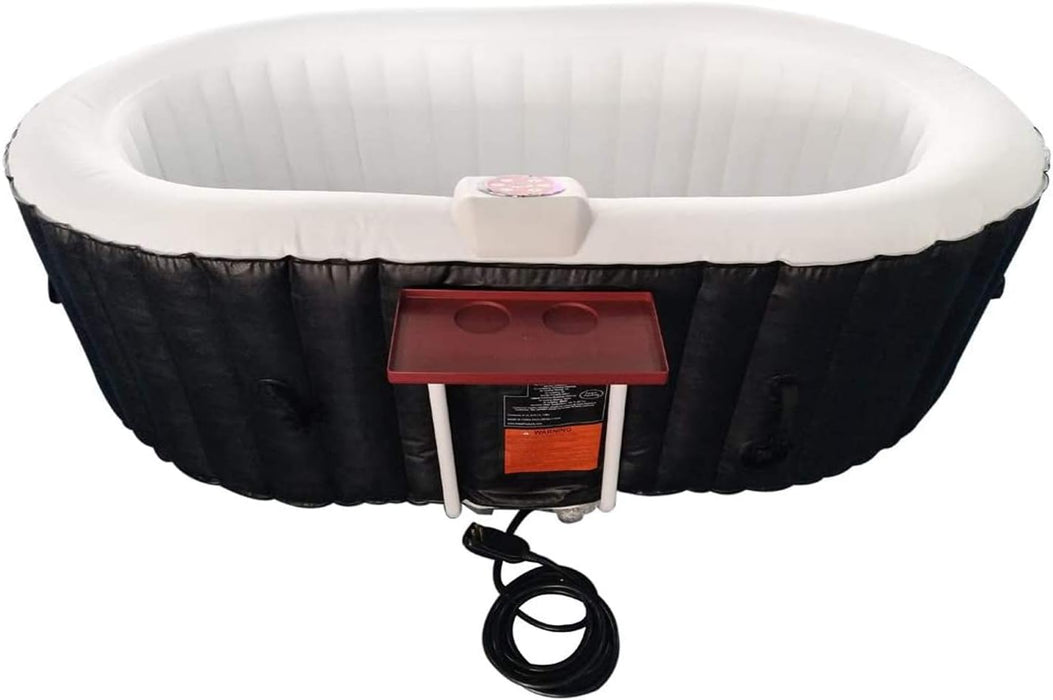 Inflatable Hot Tub Spa | Personal High Powered Jetted Bubble | 145 Gallon | Black and White