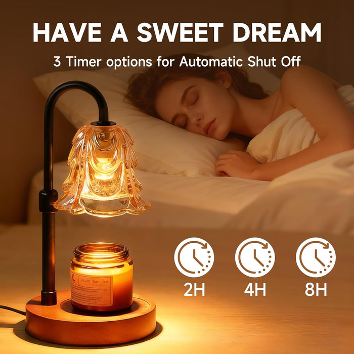 Candle Warmer Lamp Timer Dimmable, Adjustable Brightness&Timer,Smart Candle Melter,Safe&Fast Wax Warmer for Bedroom,Gifts