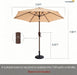 7.5Ft Patio Umbrella, Outdoor Table Market Umbrella with Smooth Crank Lift, 6 Windproof Fiberglass Ribs, UPF50+ UV Protection for Deck, Pool, Garden and Backyard