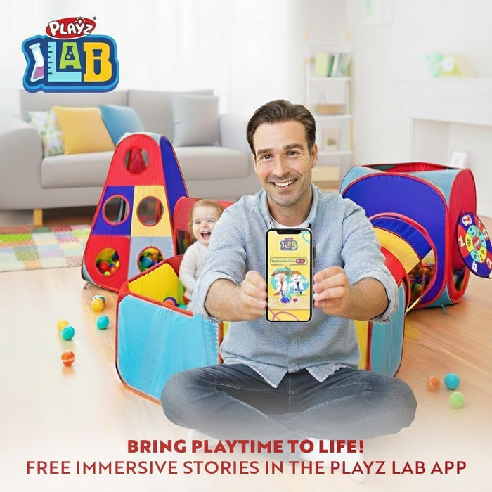 5Pc Kids' Play Tents & Tunnels - Ball Pit for Toddlers, Basketball Hoop, Crawling Tubes, Pop-Up Playhouses, Baby Obstacle Course for Indoor or Outdoor Use