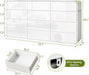 Modern Curved 12 Drawer Dresser for Bedroom, Safe Edge, White Glossy