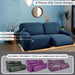 Extra Wide 75" - 100", Reclining 2 Seater Sofa, Extra Wide Reclining Love Seat Slipcover, 6-Piece Jacquared Fabric, Reclining Sofa Covers, Thick, Soft, Washable (Navy)(Style 1)