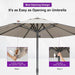 Market Table Umbrella 11.5 FT Business Semi Auto Lift, Beige