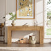 60 Inch Long Entryway Console Table with Drawers, Farmhouse Sofa Table behind Couch, Entrance Accent Table for Hallway, Living Room, Foyer, Bedroom, Wooden Thick Tabletop (Natural)