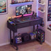 Rolling Standing Desk with Drawers, Small Mobile Desk on Wheels