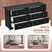 Black 6-Drawer Dresser for Bedroom