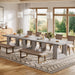 63Inch Grey Farmhouse Dining Table Geometric Frame