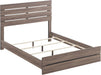 Home Furnishings - Brantford - Wood Panel Bed with Slatted Headboard, Low-Profile Frame and Scratch-Resistant Laminate - Bedroom - Queen Size - Barrel Oak - 207041Q