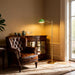 Sophisticated Gilded Bankers Floor Lamp Green Shade