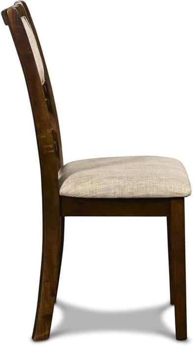 Solid Wood 5-Piece round Dining Set in Cherry Brown