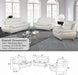 Living Room Furniture Set, Faux Leather Sofa Couch Set, 3 Pieces Modern Sofa Set for Living Room/Apartment/Office (White)