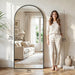 71"×32" Arched Full Length Floor Mirror, Standing Mirror with Aluminum Frame, Large Body Mirror of Free Standing/Wall Mount/Leaning for Bedroom, Living Room, Dressing Room, Black