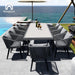11 Pieces Patio Dining Set for 10 - All Weather Outdoor Dining Sets, All in One Outdoor Table and Chairs, Wicker Outdoor Patio Furniture Sets with Cushions and Pillows, Grey