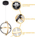 Black Gold Chandelier 11.8Inches Pendant Light Fixture