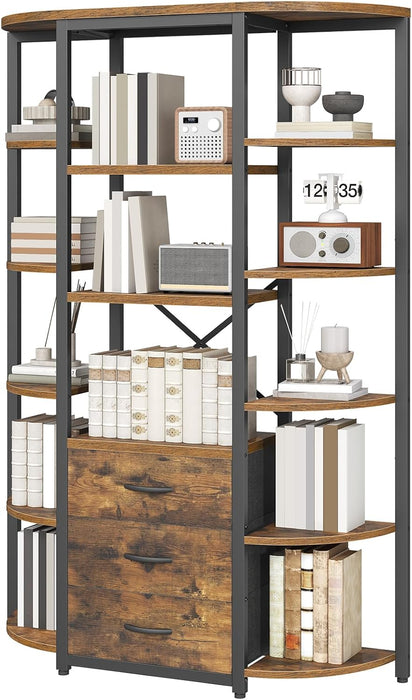 6 Tier Bookshelf, Industrial Large Triple Bookcase