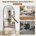 78"×38" Arched Full Length Floor Mirror, Standing Mirror with Aluminum Frame, Large Body Mirror of Free Standing/Wall Mount/Leaning for Bedroom, Living Room, Dressing Room, Black