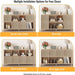 8 Cube Storage Organizer Bookshelf with Storage, 57 Inch Horizontal Bookcase with 4 Doors, Long Wooden Book Shelf for Living Room, Home Office (Light Walnut)