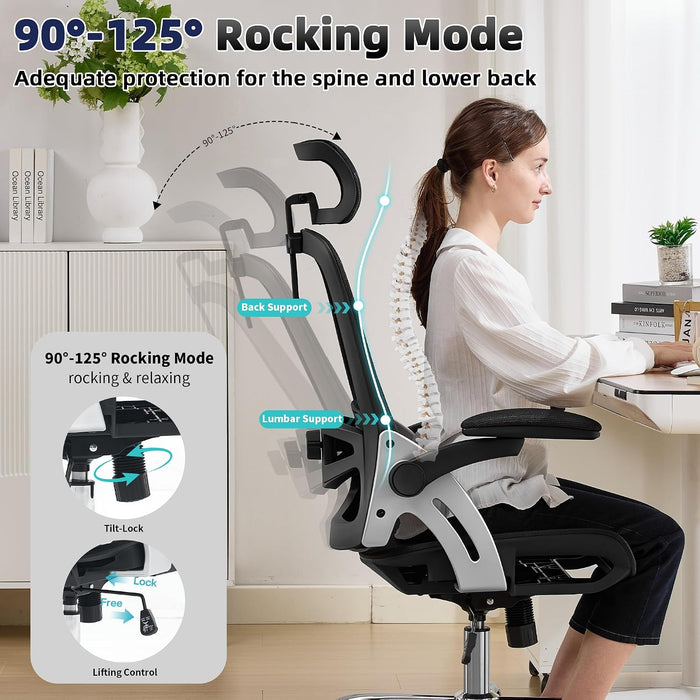 Office Chair Mesh Desk Chair with 3D Armrests Computer Chair